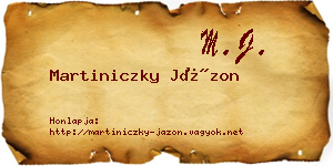 Martiniczky Jázon névjegykártya